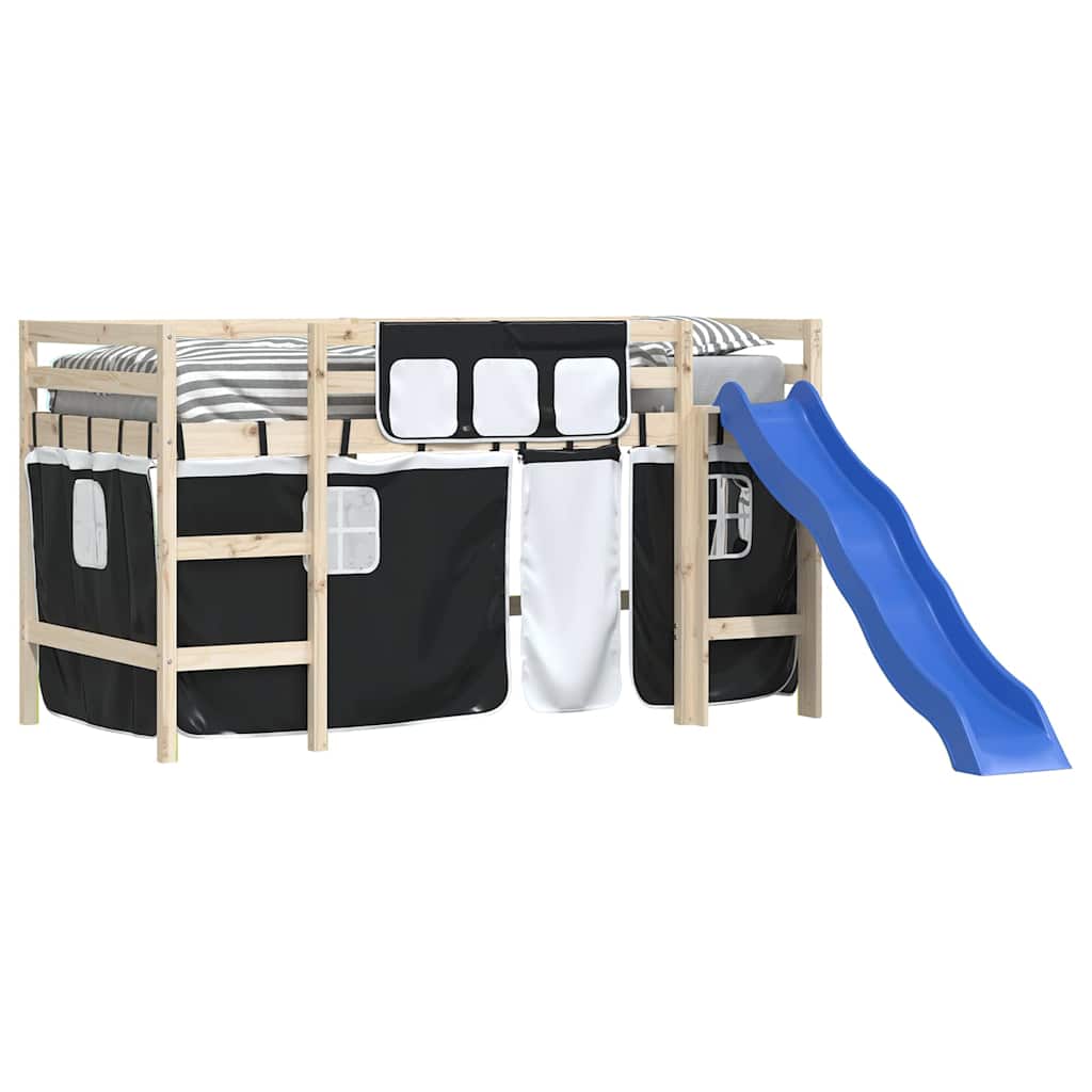 Tende per Letto a Soppalco Bianco e Nero in Poliestere 835913