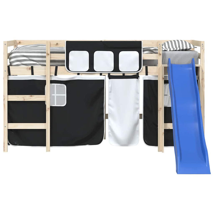 Tende per Letto a Soppalco Bianco e Nero in Poliestere