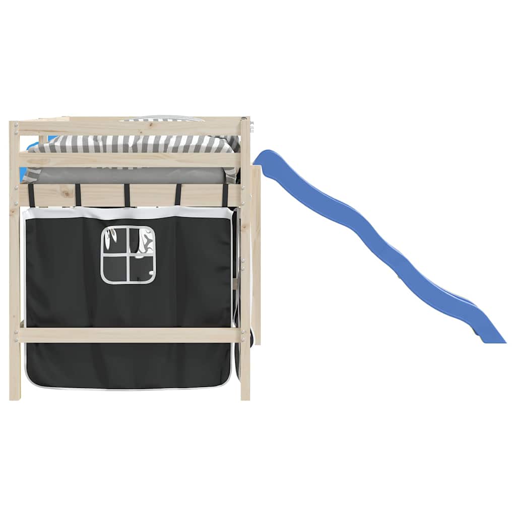 Tende per Letto a Soppalco Bianco e Nero in Poliestere