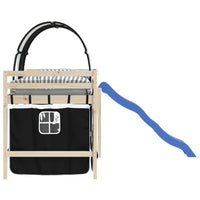 Tende per Letto a Soppalco con Tunnel Bianco e Nero Poliestere 835916