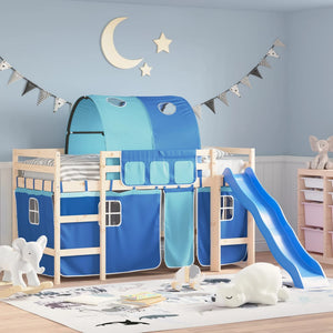 vidaXL Tende per Letto a Soppalco con Tunnel Blu in Poliestere