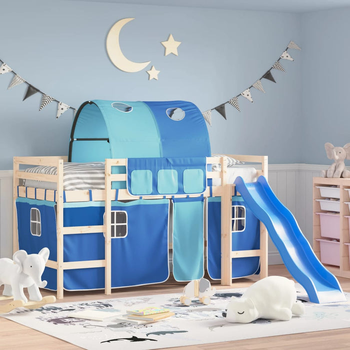 vidaXL Tende per Letto a Soppalco con Tunnel Blu in Poliestere