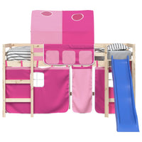 Tende per Letto a Soppalco con Tunnel Rosa in Poliestere