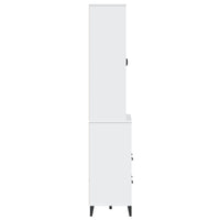 Credenza VIKEN Bianca 80x40x200 cm in Legno Massello di Pino 3207141