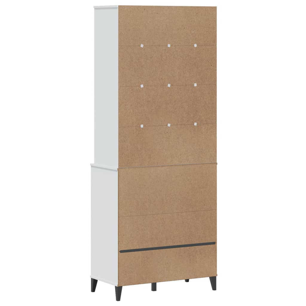 Credenza VIKEN Bianca 80x40x200 cm in Legno Massello di Pino 3207141