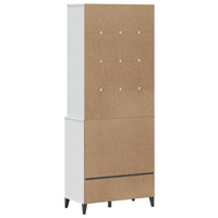 Credenza VIKEN Bianca 80x40x200 cm in Legno Massello di Pino 3207141