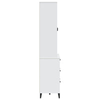 Credenza VIKEN Bianca 80x40x190 cm in Legno Massello di Pino 3207150