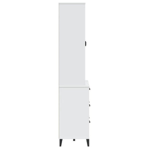 Credenza VIKEN Bianca 80x40x190 cm in Legno Massello di Pino 3207150