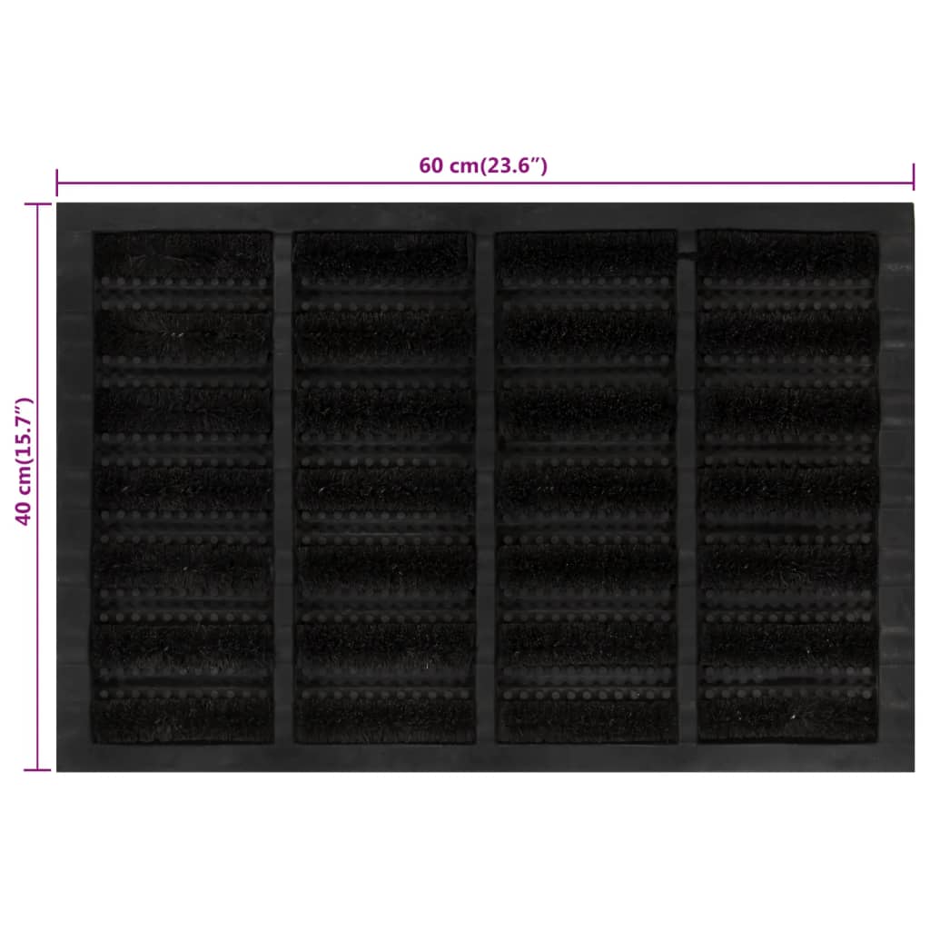 Zerbino Rettangolare 40x60 cm in Gomma e Fibra di Cocco 155662