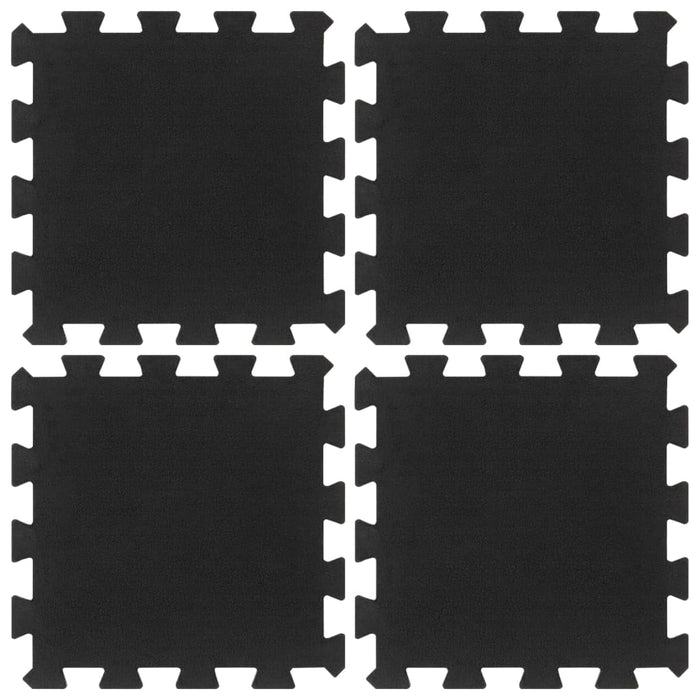 Piastrelle per Pavimenti in Gomma 4 pz Nere 16 mm 30x30 cm 155669