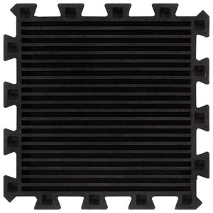 Piastrelle per Pavimenti in Gomma 4 pz Nere 16 mm 30x30 cm 155669