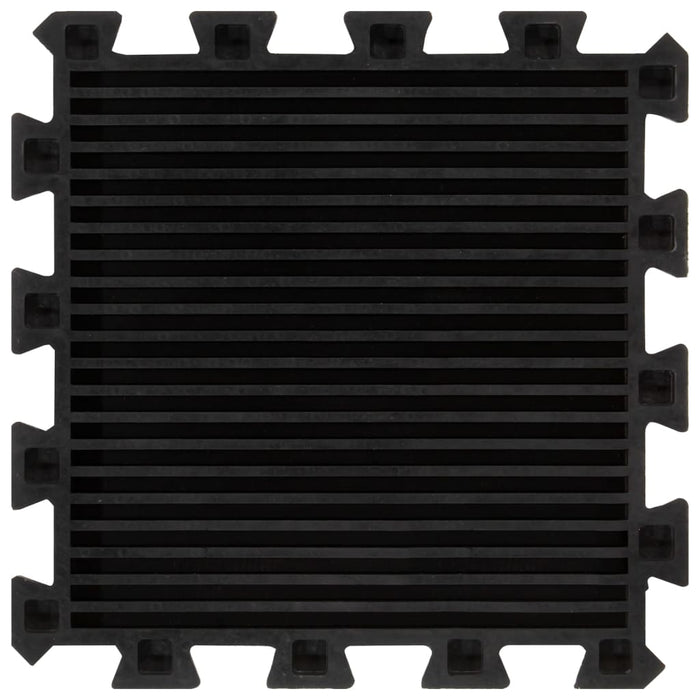 Piastrelle per Pavimenti in Gomma 4 pz Nere 16 mm 30x30 cm 155669