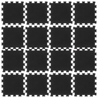 Piastrelle per Pavimenti in Gomma 16 pz Nere 16 mm 30x30 cmcod mxl 110778