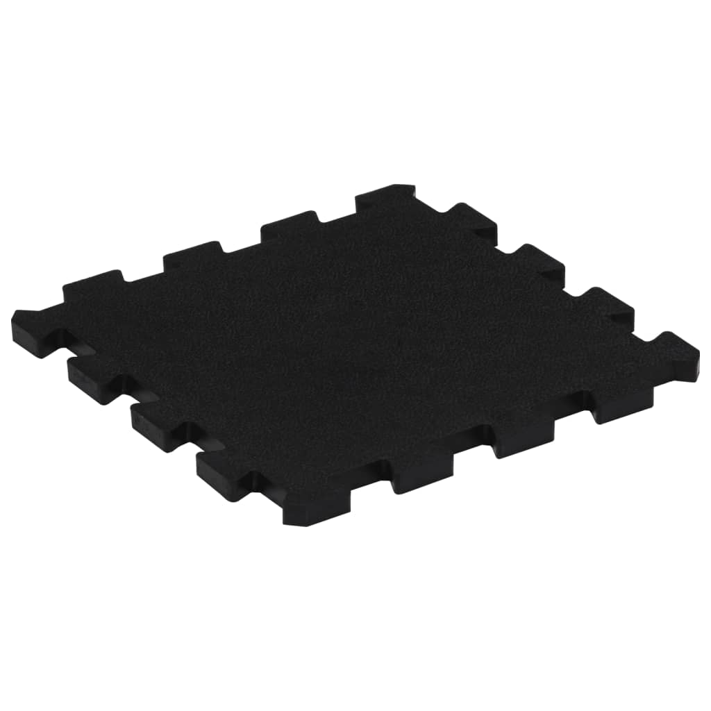 Piastrelle per Pavimenti in Gomma 16 pz Nere 16 mm 30x30 cm 155671