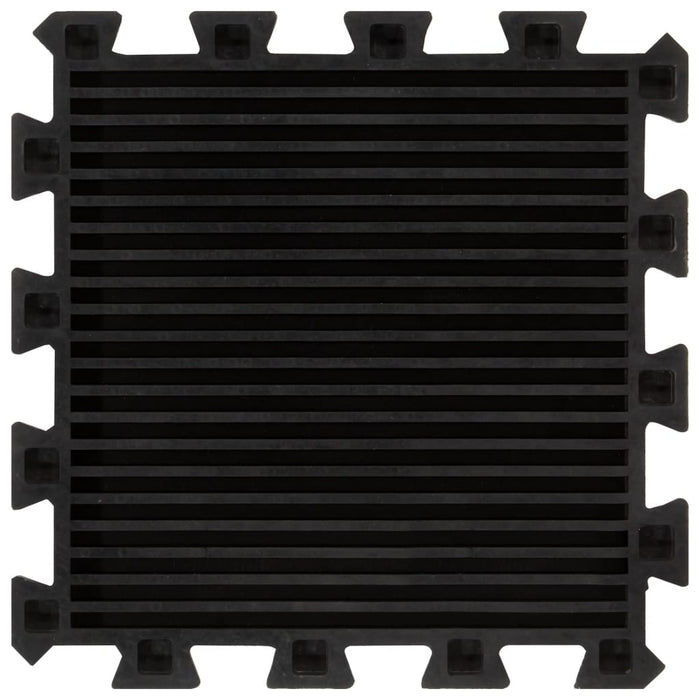Piastrelle per Pavimenti in Gomma 16 pz Nere 16 mm 30x30 cm 155671