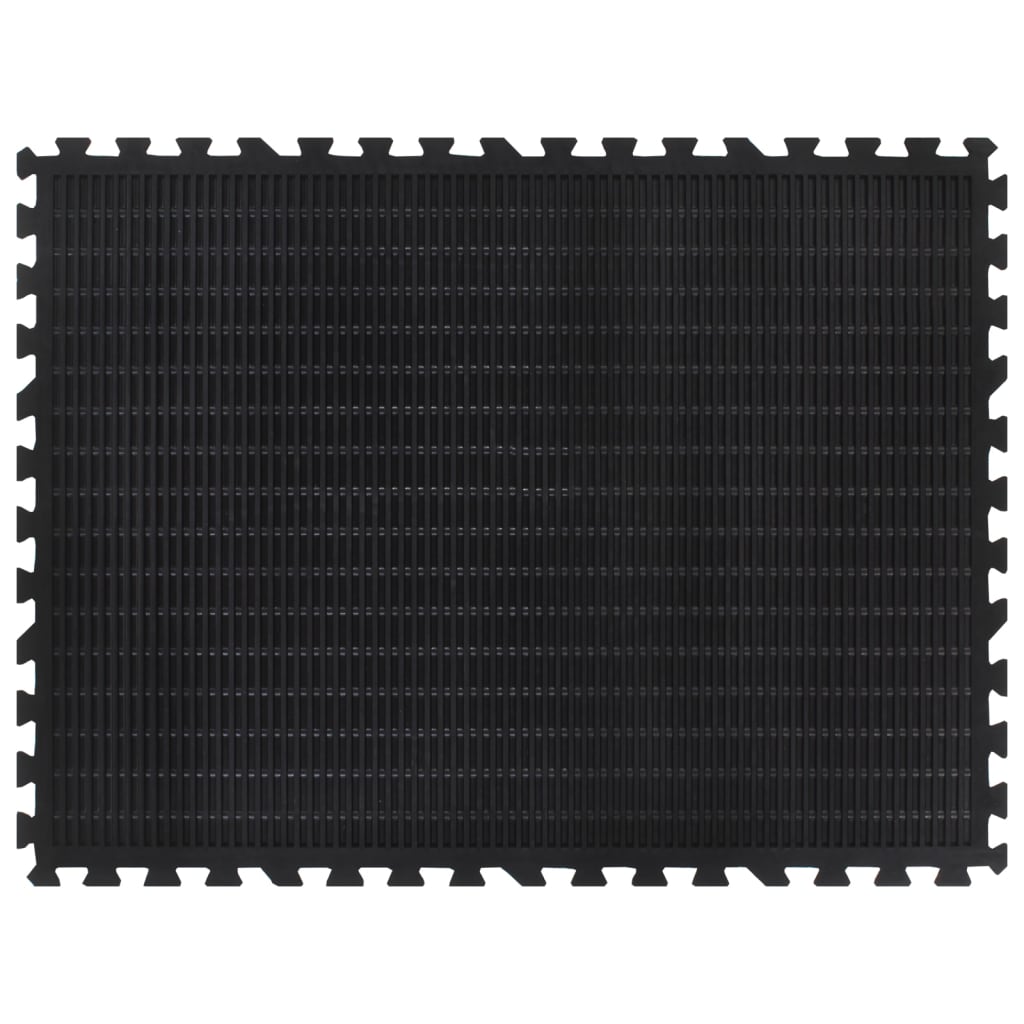 Piastrella per Pavimenti in Gomma Nera 12 mm 90x120 cm 155672