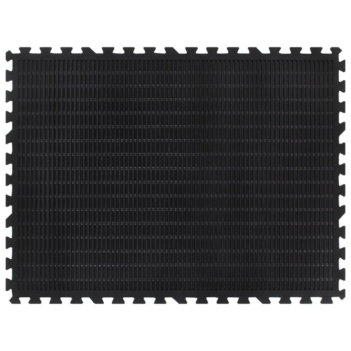 Piastrella per Pavimenti in Gomma Nera 12 mm 90x120 cm 155672