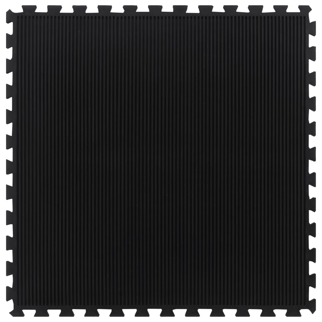 Piastrella per Pavimenti in Gomma Nera 12 mm 100x100 cm 155673