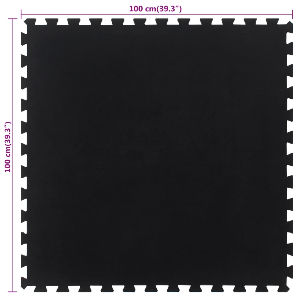 Piastrella per Pavimenti in Gomma Nera 12 mm 100x100 cm 155673