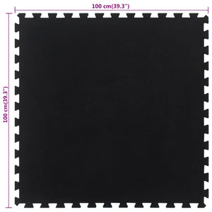 Piastrella per Pavimenti in Gomma Nera 12 mm 100x100 cm 155673