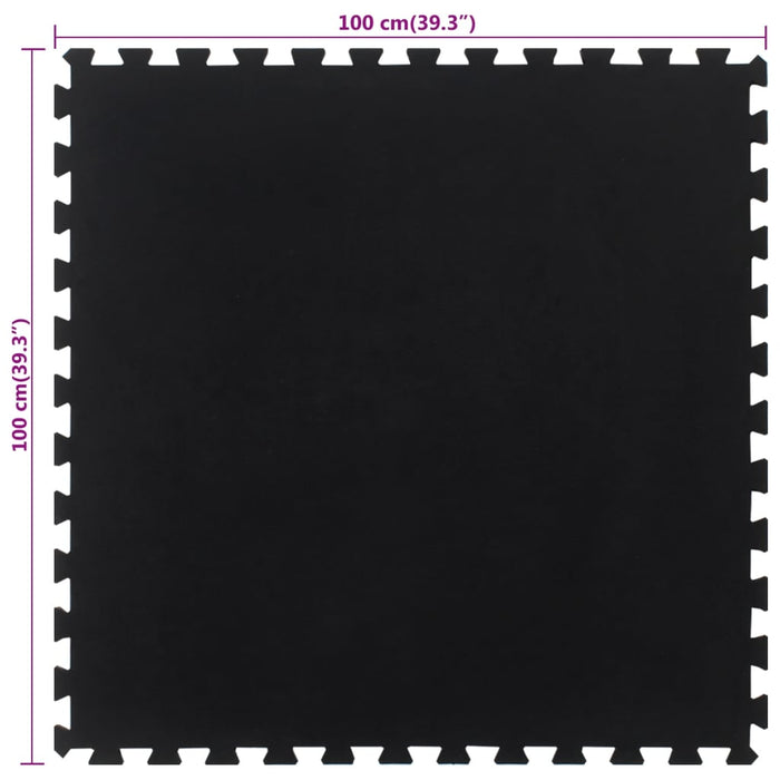 Piastrella per Pavimenti in Gomma Nera 12 mm 100x100 cm 155673