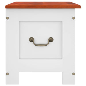 vidaXL Cassapanca con Coperchio Marrone e Bianco Legno Massello Acacia