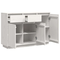 Credenza Bianca 110x34x75 cm in Legno Massello di Pino 840410