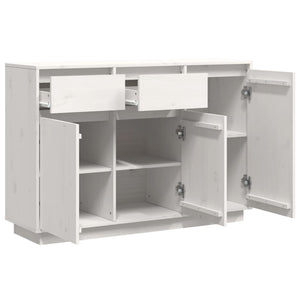 Credenza Bianca 110x34x75 cm in Legno Massello di Pino 840410