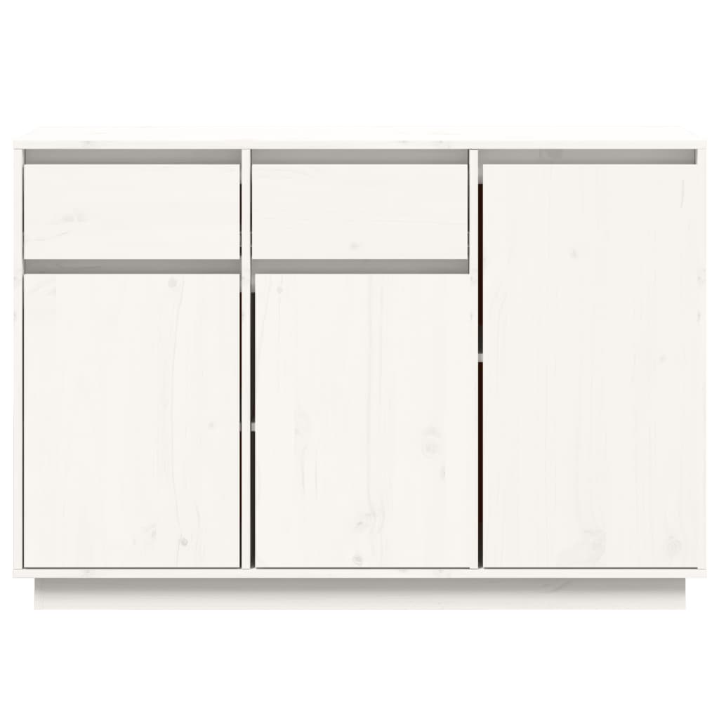 Credenza Bianca 110x34x75 cm in Legno Massello di Pino 840410
