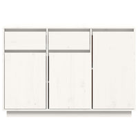 Credenza Bianca 110x34x75 cm in Legno Massello di Pino 840410
