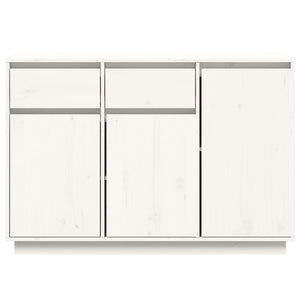 Credenza Bianca 110x34x75 cm in Legno Massello di Pino 840410