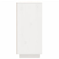 Credenza Bianca 110x34x75 cm in Legno Massello di Pino 840410