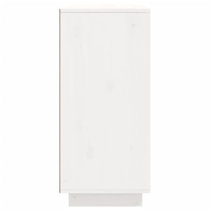Credenza Bianca 110x34x75 cm in Legno Massello di Pino 840410
