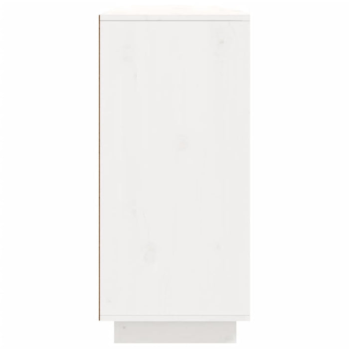 Credenza Bianca 110x34x75 cm in Legno Massello di Pino 840410