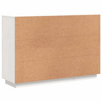 Credenza Bianca 110x34x75 cm in Legno Massello di Pino 840410