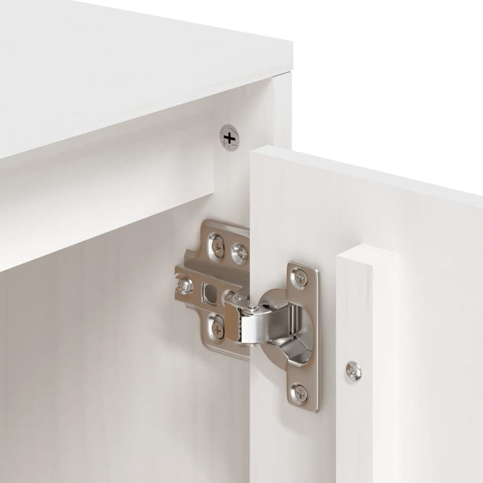 Credenza Bianca 110x34x75 cm in Legno Massello di Pino 840410