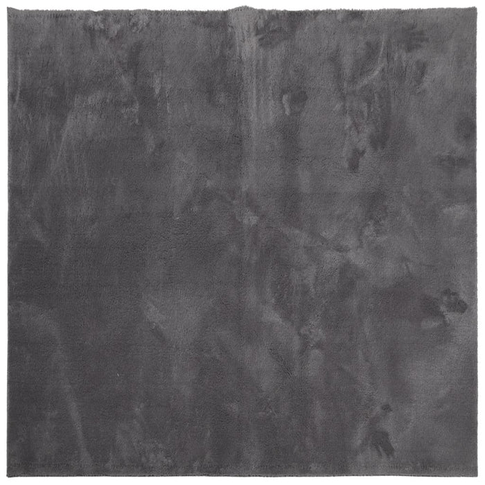 Tappeto Pelo Corto HUARTE Morbido Lavabile Antracite 200x200 cm 375004