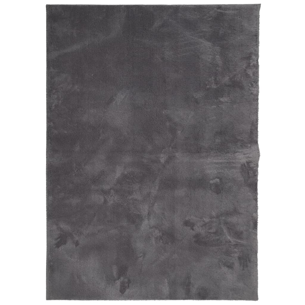 Tappeto Pelo Corto HUARTE Morbido Lavabile Antracite 240x340 cm 375007