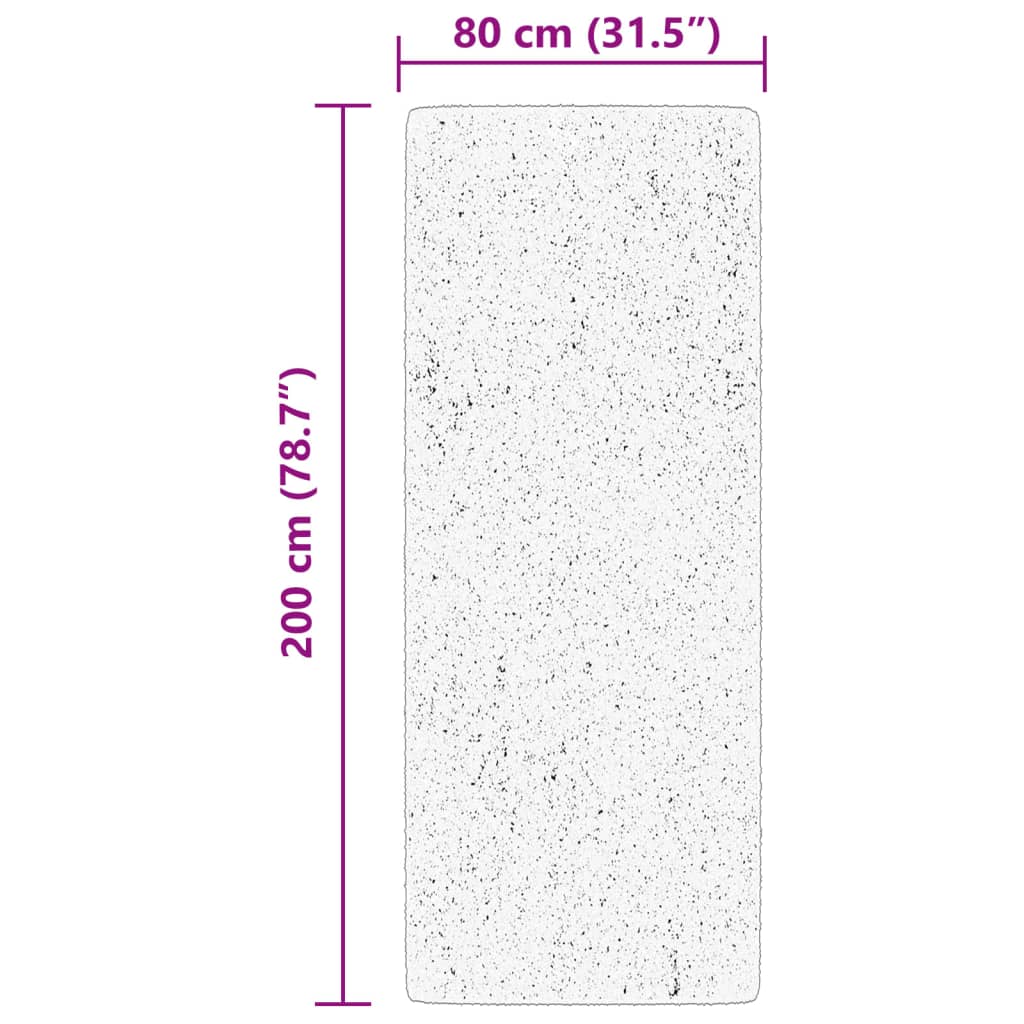 Tappeto a Pelo Corto HUARTE Morbido e Lavabile Beige 80x200 cm 375015