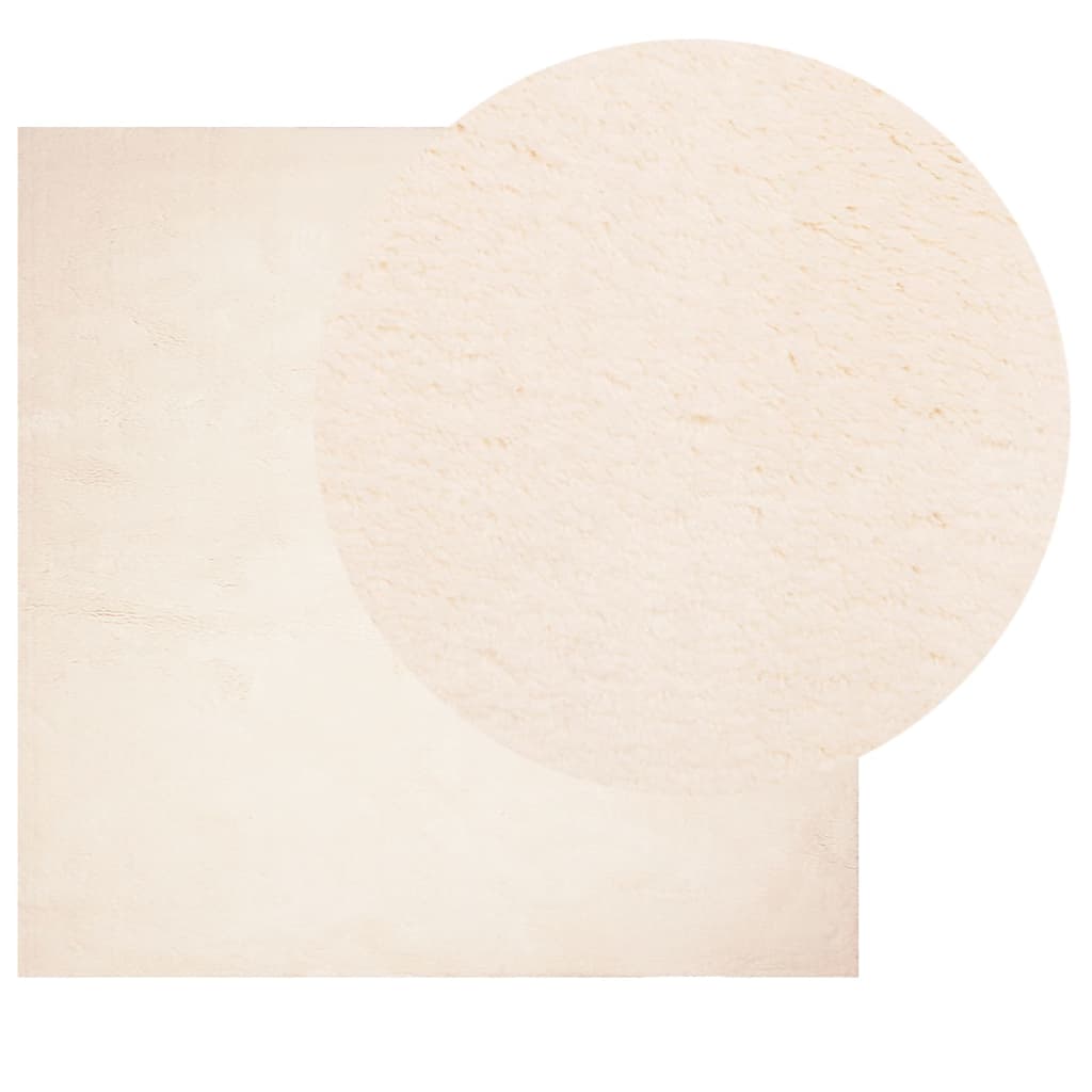 Tappeto a Pelo Corto HUARTE Morbido e Lavabile Beige 200x200 cmcod mxl 109940