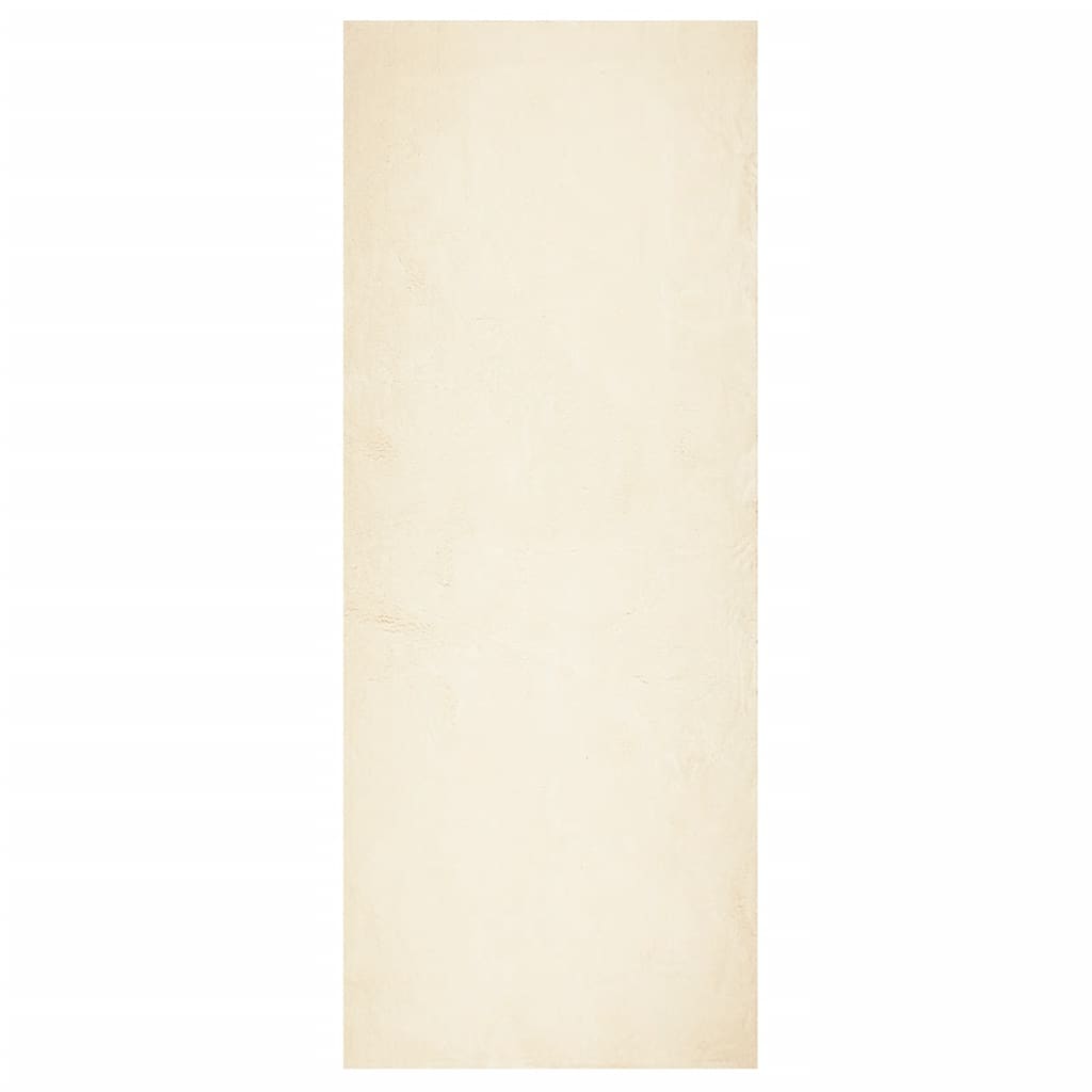 Tappeto a Pelo Corto HUARTE Morbido e Lavabile Crema 80x200 cm 375034