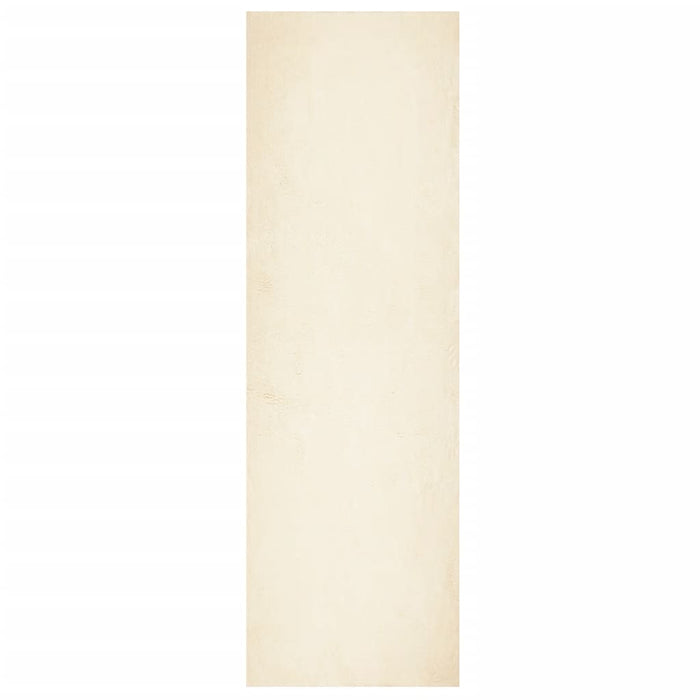 Tappeto a Pelo Corto HUARTE Morbido e Lavabile Crema 80x250 cm 375035