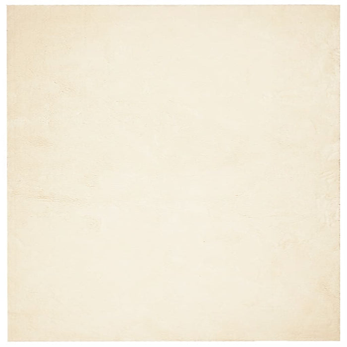 Tappeto a Pelo Corto HUARTE Morbido e Lavabile Crema 120x120 cm 375037