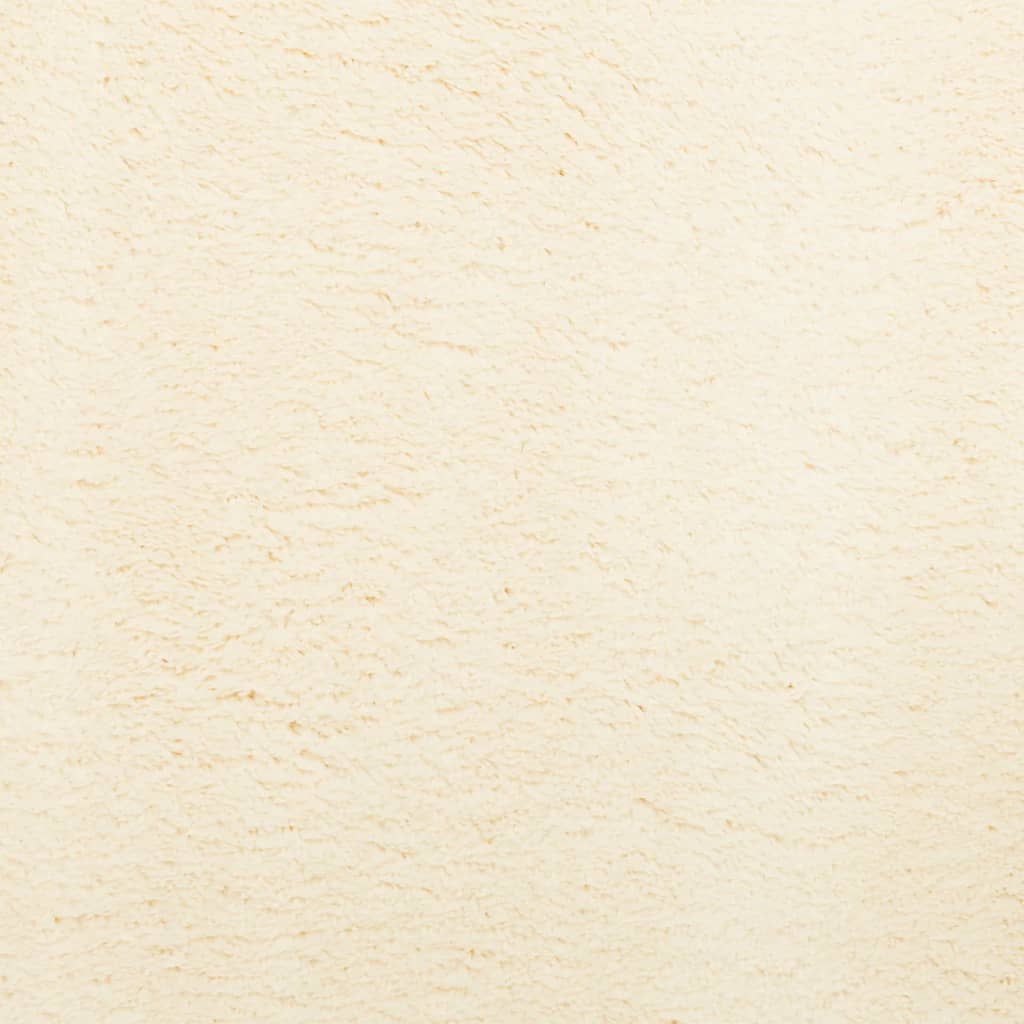 Tappeto a Pelo Corto HUARTE Morbido e Lavabile Crema 120x120 cm 375037