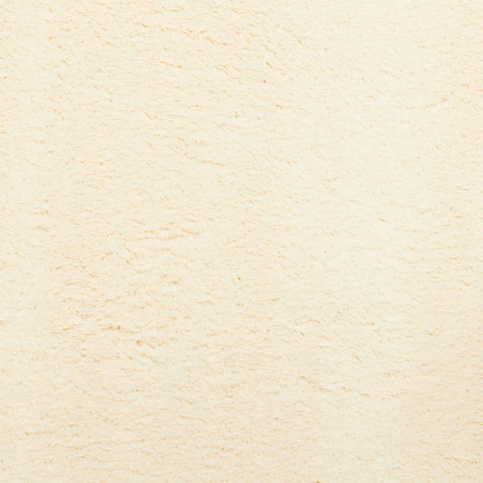 Tappeto a Pelo Corto HUARTE Morbido e Lavabile Crema Ø 80 cm