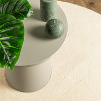 Tappeto a Pelo Corto HUARTE Morbido e Lavabile Crema Ø 120 cm 375048