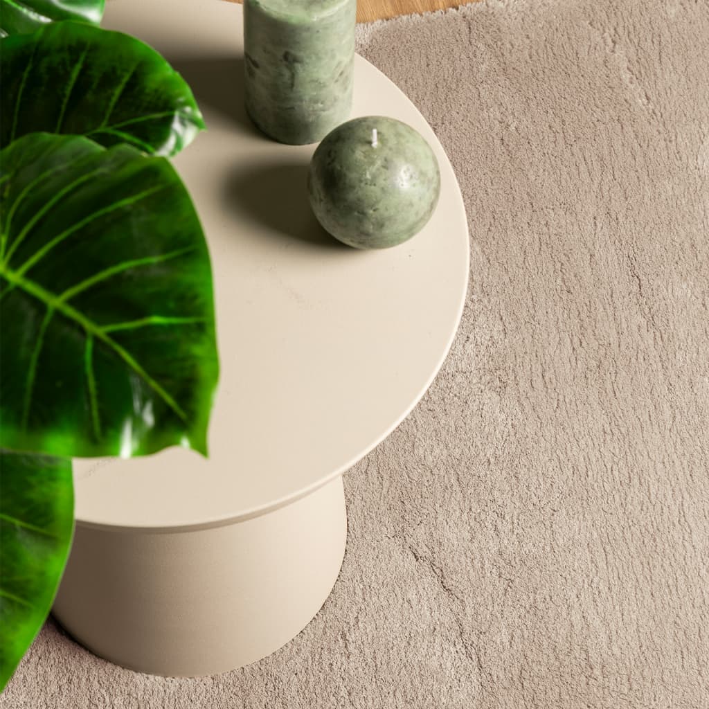 Tappeto a Pelo Corto HUARTE Morbido e Lavabile Sabbia 160x160cm