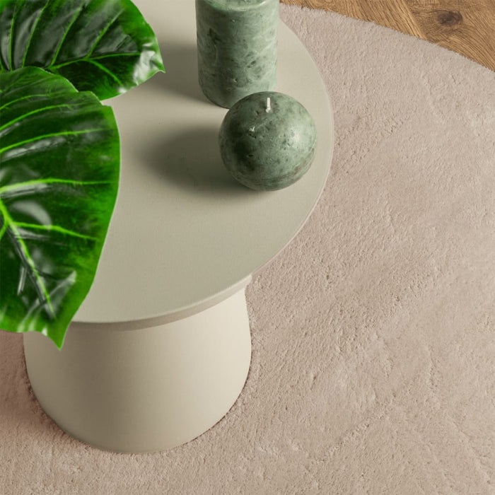 Tappeto a Pelo Corto HUARTE Morbido e Lavabile Sabbia Ø 160 cm 375068