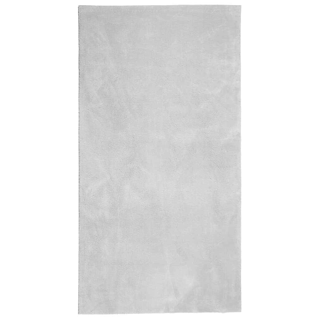 Tappeto a Pelo Corto HUARTE Morbido e Lavabile Grigio 60x110 cm 375070