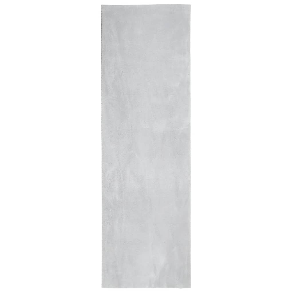 vidaXL Tappeto a Pelo Corto HUARTE Morbido e Lavabile Grigio 80x250 cm